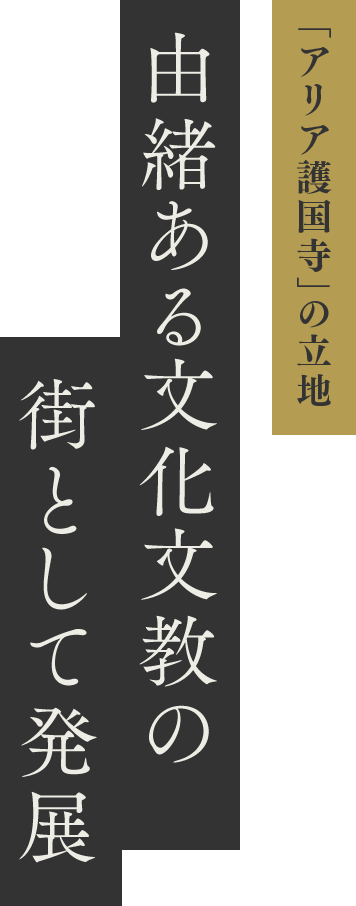 「アリア護国寺」の立地 由緒ある文化文教の街として発展