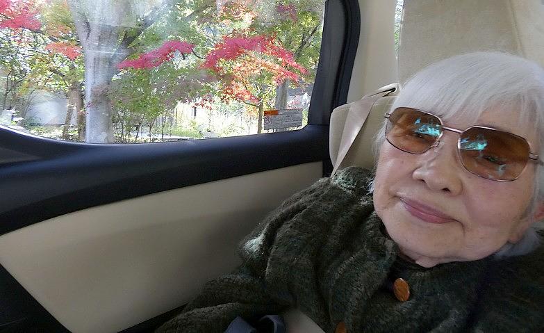 秋空のなか、紅葉ドライブへ