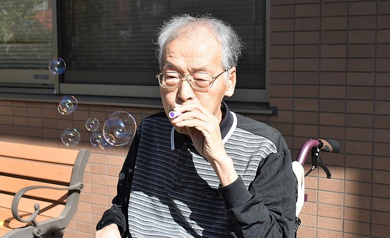 シャボン玉に挑戦