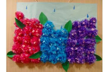 6月の壁飾り 父の日と紫陽花 まどかときわ台南のホームブログ ベネッセスタイルケア