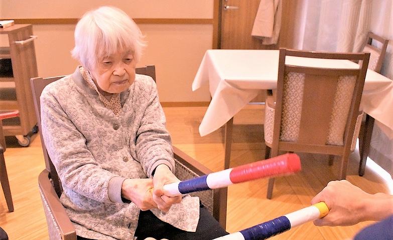 真剣なまなざしで身体づくり