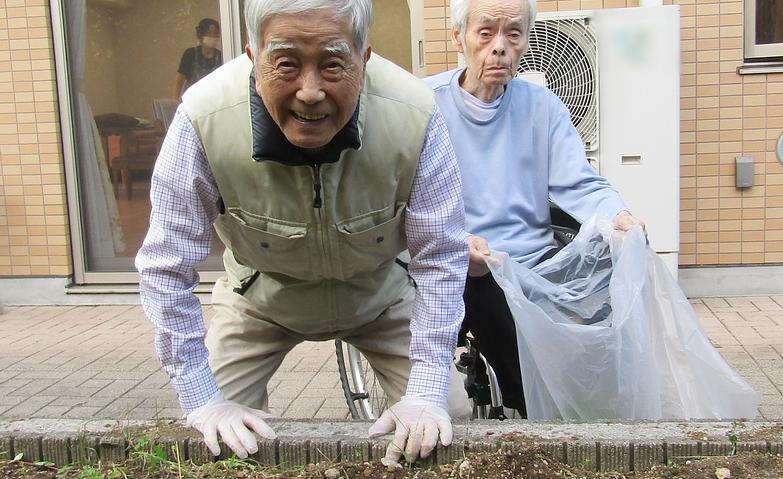 花壇の美化活動