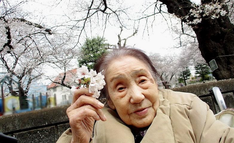 桜と記念写真