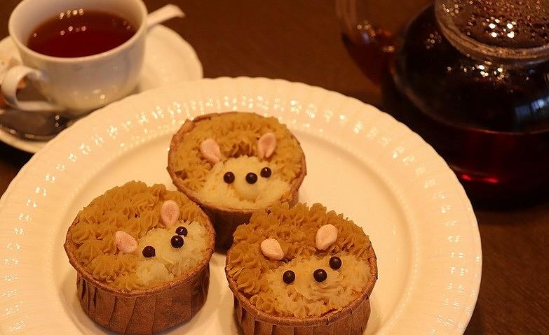 ハリネズミのカップケーキ完成！			