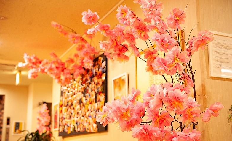 ホーム内の「桜」も満開に			