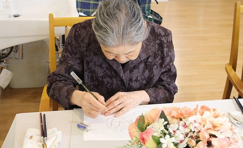 描く楽しさを感じる絵画の時間