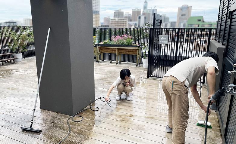 台風一過に大掃除！