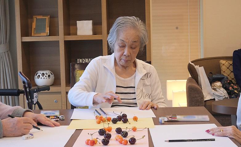季節を描く、サクランボのひとコマ