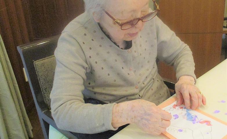 「月見うさぎ」のちぎり絵を楽しみました！