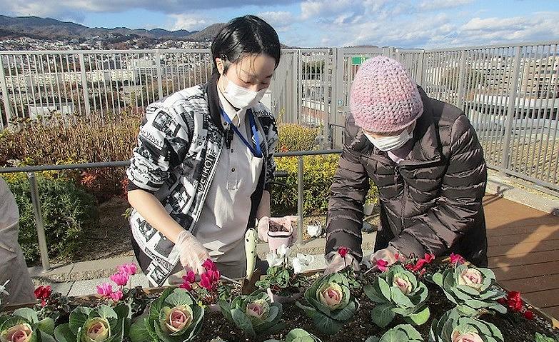 お花の植え替え