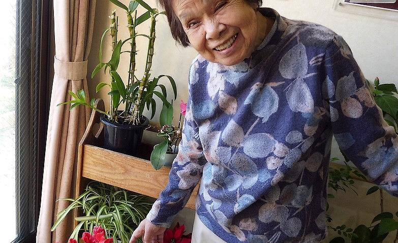 お庭前のお花とパシャリ！