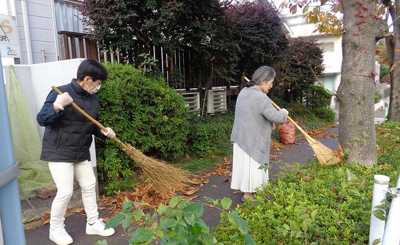 落ち葉を集めてきれいに