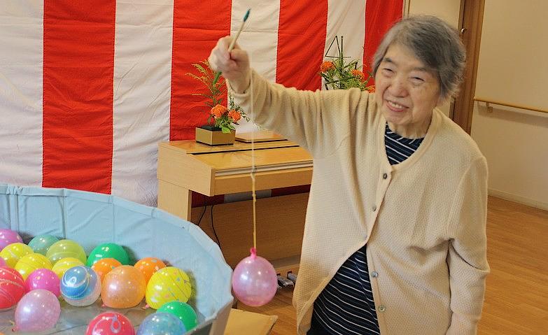 「とれた！」と笑顔に