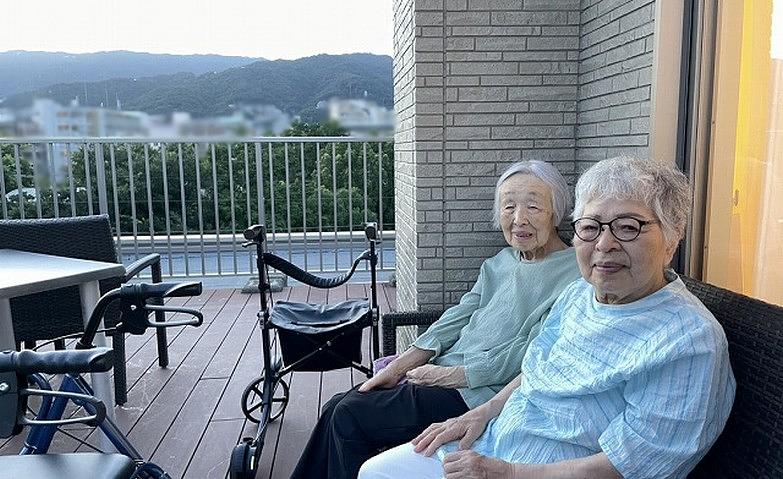 屋上で外気浴