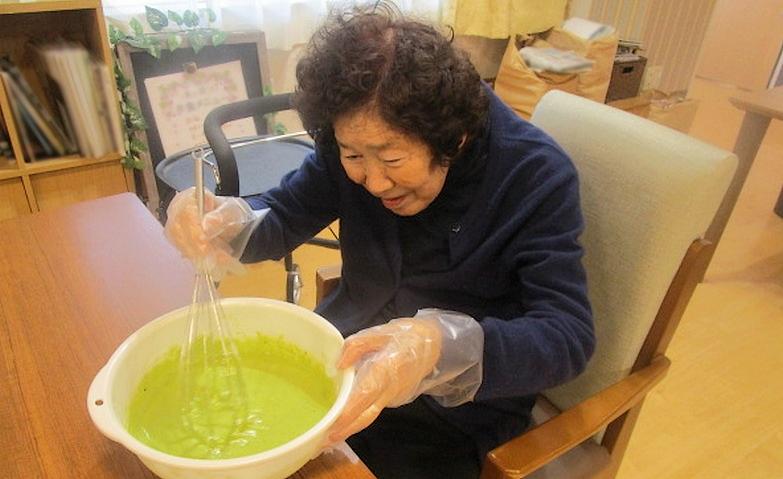 抹茶どら焼き作り