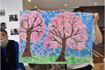 ちぎり絵 桜の木画像4
