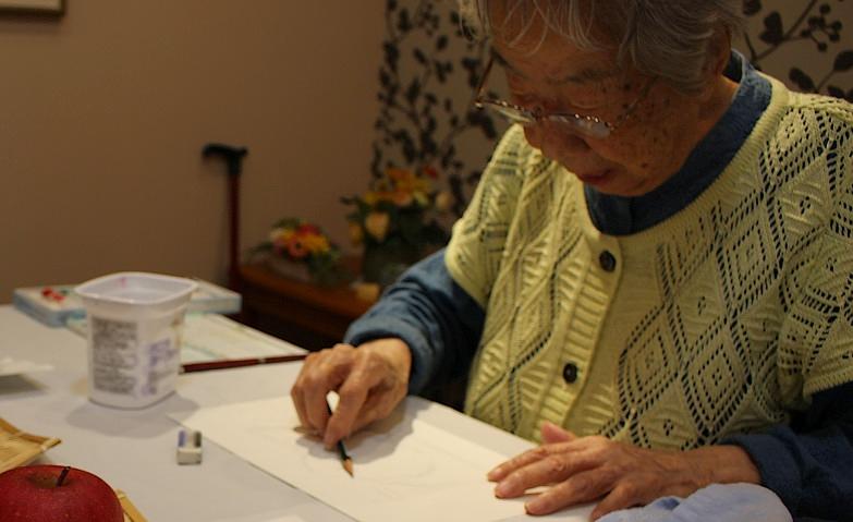 おいしそうなりんご、描けるかな