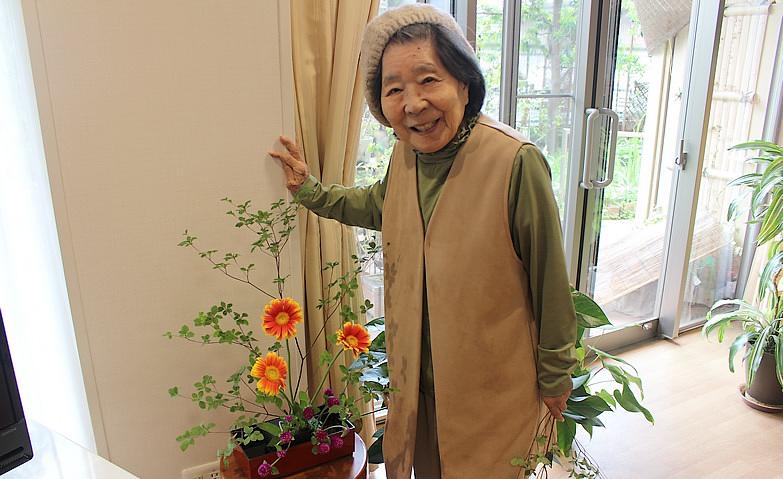 ご自身で生けたお花と1枚