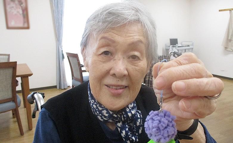 アジサイのキーホルダー作り