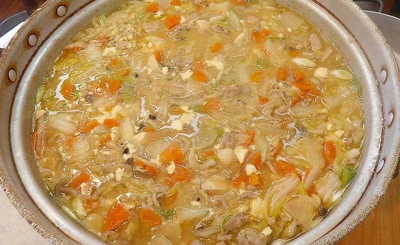 おいしそうな豚汁ができあがりました！