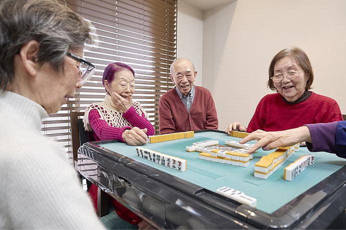 麻雀をされているご様子