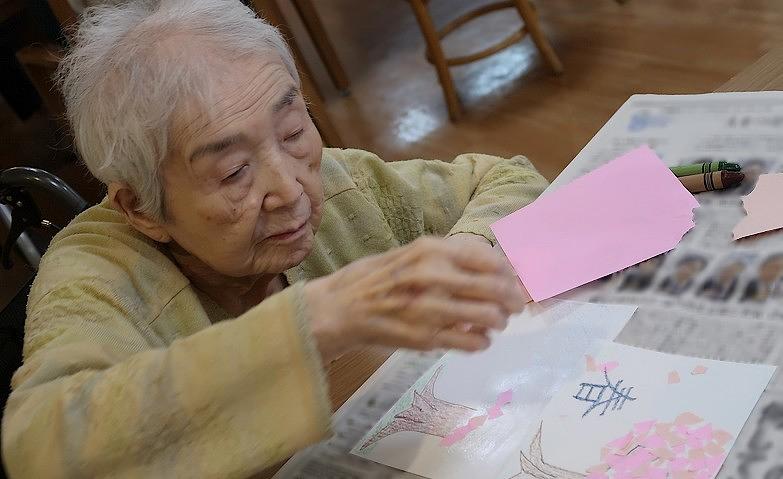 桜のちぎり絵
