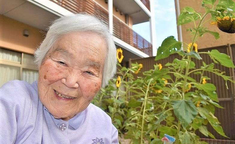 外気浴で笑顔！