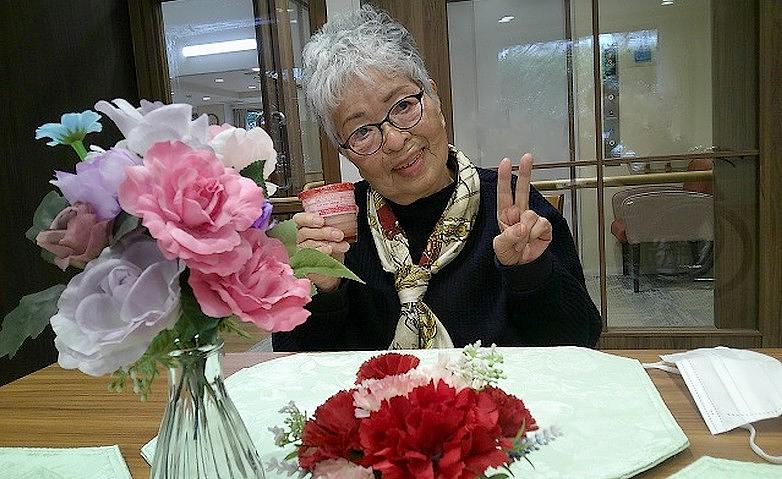 きれいなお花とおやつ